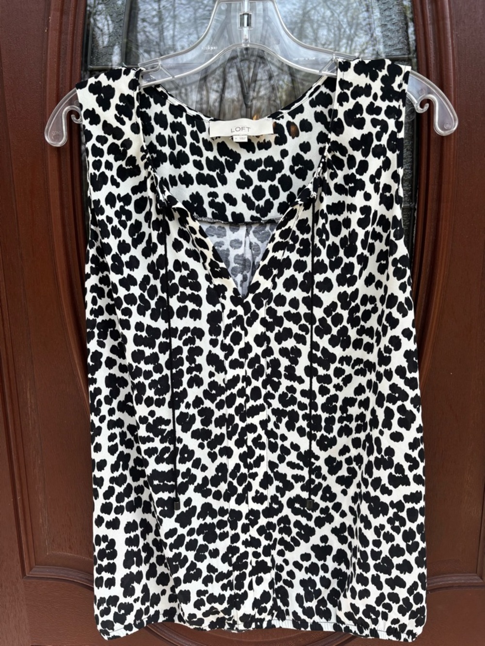 LOFT Black and White Leopard Print Sleeveless Camisole